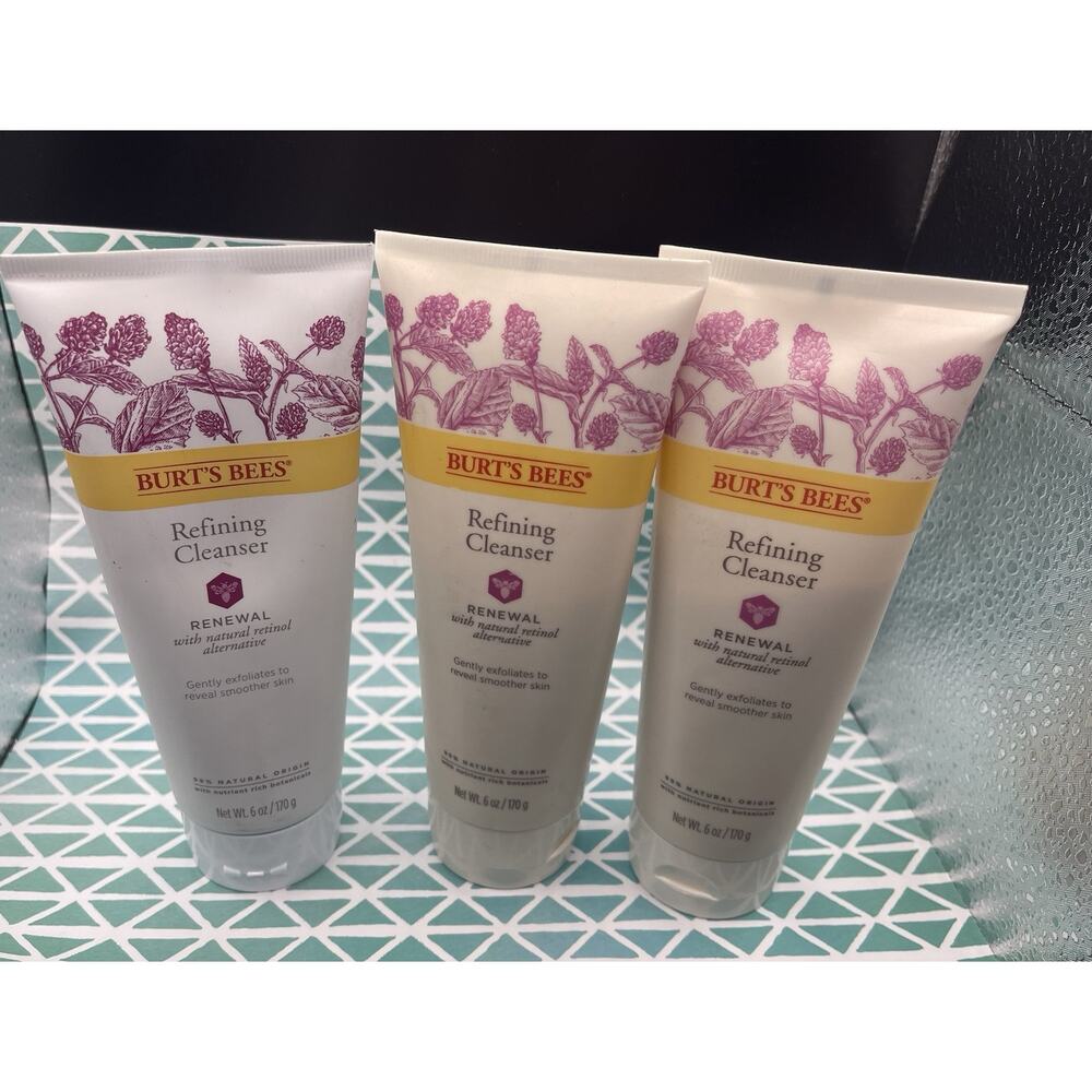 3 Burt's Bees Refining Cleanser Renewal 6 oz. each New & Sealed - Picture 2 of 2
